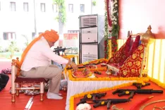 CM Bhupendra Patel Performs Shastrapujan on Vijayadashami