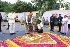 CM Bhupendra Patel Plants Trees in Amreli on Independence Day