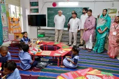 CM Bhupendra Patel Visits Sanand School, Urges Green and Water Pledges