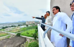 CM Chandrababu Inspects MLA, MLC Quarters in Amaravati
