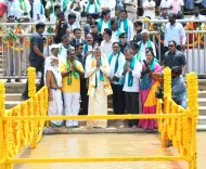 CM Chandrababu Naidu Joins Jalaarathi at Krishna-Godavari Sangam