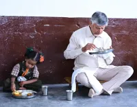 CM Chandrababu Naidu Joins Students for Midday Meal at Mega PTM