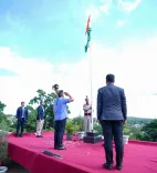 CM Conrad Sangma hoists flag at residence on Independence Day