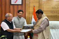 CM Conrad Sangma meets Union Tribal Affairs Minister Jual Oram