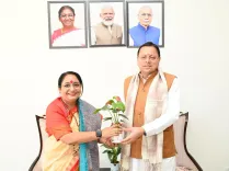 CM Dhami calls on Assembly Speaker at Gairsain