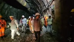 CM Dhami Enters Tunnel as 3 Workers Remain Trapped in Chamoli