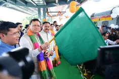CM Dhami Flags Off Special Train to Somnath from Dehradun