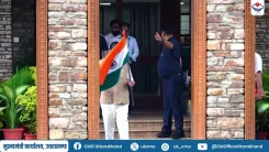 CM Dhami hoists Tiranga at official residence, leads Har Ghar Tiranga drive