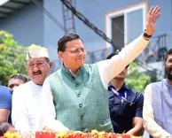 CM Dhami Holds Massive Road Show in Gopeshwar, Chamoli