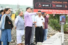 CM Dhami Inspects Flood-Hit Bridge Approach Road in Dehradun