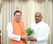 CM Dhami meets Gadarpur MLA Arvind Pandey on constituency development