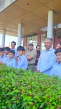 CM Dhami meets schoolchildren at Bhauwala helipad