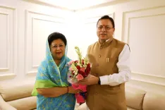 CM Dhami meets Tehri MP Mala Rajya Lakshmi Shah on constituency development
