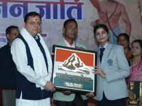 CM Dhami Meets Tharu Tribe in Khatima, Honours Everest Climbers