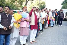 CM Dhami visits Chamoli, meets locals at Adi Badri