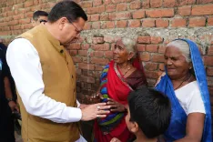 CM Dhami Visits Khatima Village, Meets Gram Pradhan's Family