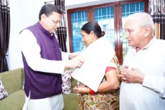 CM Dhami visits martyr Amit Anathwal's family on I-Day eve