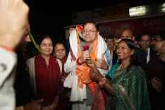 CM Dhami Welcomed at Rishikesh Over Youth Commission