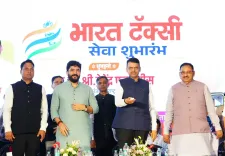 CM Fadnavis Flags Off Bharat Taxi at Navi Mumbai Airport