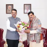 CM Fadnavis Hosts MP's Mohan Yadav at Varsha Bungalow