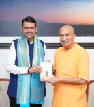 CM Fadnavis Meets ISKCON Leader Gauranga Das at Varsha Bungalow