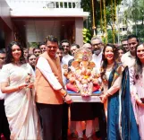 CM Fadnavis Performs Eco-Friendly Ganesh Visarjan at Varsha