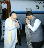 CM Fadnavis Receives Amit Shah in Pune