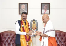 CM Fadnavis Receives Blessings of Ram Temple Trust Secy at Varsha