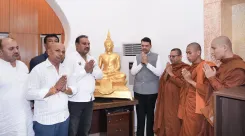 CM Fadnavis Receives Buddhist Monks at Ramgiri, Nagpur