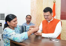 CM Fadnavis receives rakhi from 'Ladki Bahins' at Nagpur home