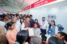 CM Fadnavis tours women's job fair at SNDT Mumbai