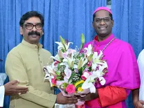 CM Hemant Soren attends Bishop Khalkho's installation in Ranchi
