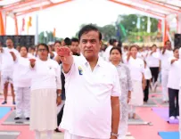 CM Himanta, FM Sitharaman join Yoga Day at Brahmaputra riverfront