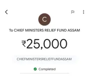CM Himanta thanks donor for contributing to Assam flood relief fund