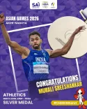 CM Majhi Hails Sreeshankar's Silver at Asian Games 2026