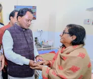 CM Majhi visits Speaker Surama Padhy at AIIMS Bhubaneswar