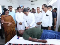 CM Manik Saha attends Aurobindo birth anniversary blood drive