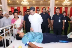 CM Manik Saha attends blood donation camp in Agartala