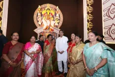 CM Manik Saha inaugurates Durga Puja pandal at Jaynagar's JPC Club
