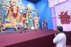 CM Manik Saha inaugurates Durga Puja pandals in Agartala