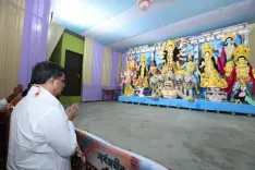 CM Manik Saha joins Durga Puja pandal inauguration in Agartala
