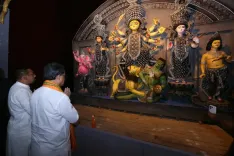 CM Manik Saha joins Durga Puja pandal walk on Maha Shashthi