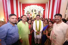 CM Manik Saha joins Durga Puja rounds on Maha Shashthi evening
