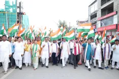 CM Manik Saha leads Tiranga Yatra through Agartala streets