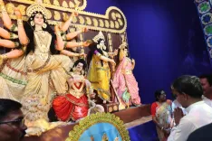 CM Manik Saha Visits Grandias Club Puja Pandal on Panchami