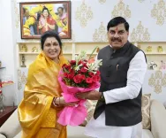 CM Mohan Yadav Visits Minister Krishna Gaur on Her Birthday