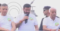 CM Nayab Saini Flags Off Youth Marathon in Yamunanagar