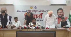 CM Nayab Saini Holds Live Press Conference in Chandigarh