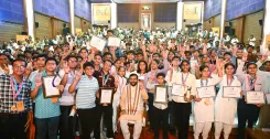 CM Nayab Saini Honours Meritorious Students at MDU Rohtak