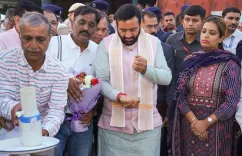 CM Nayab Saini Inspects Paddy Procurement at Ladwa Mandi
